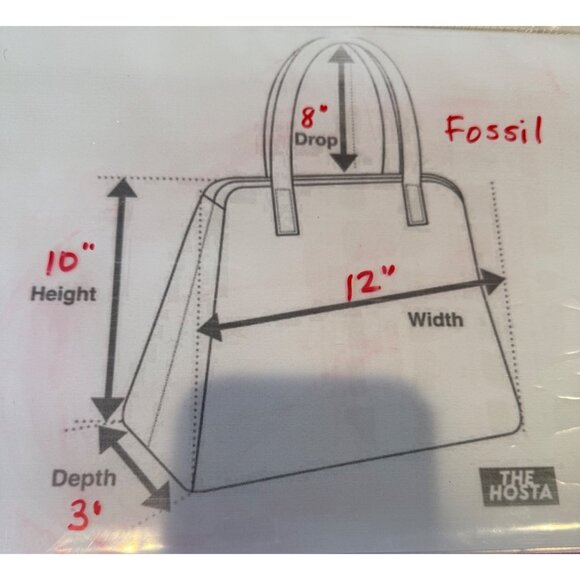 Vtg. Fossil Classic Light Blue Leather Tote Shoulder Bag Dual Handles - Picture 8 of 8